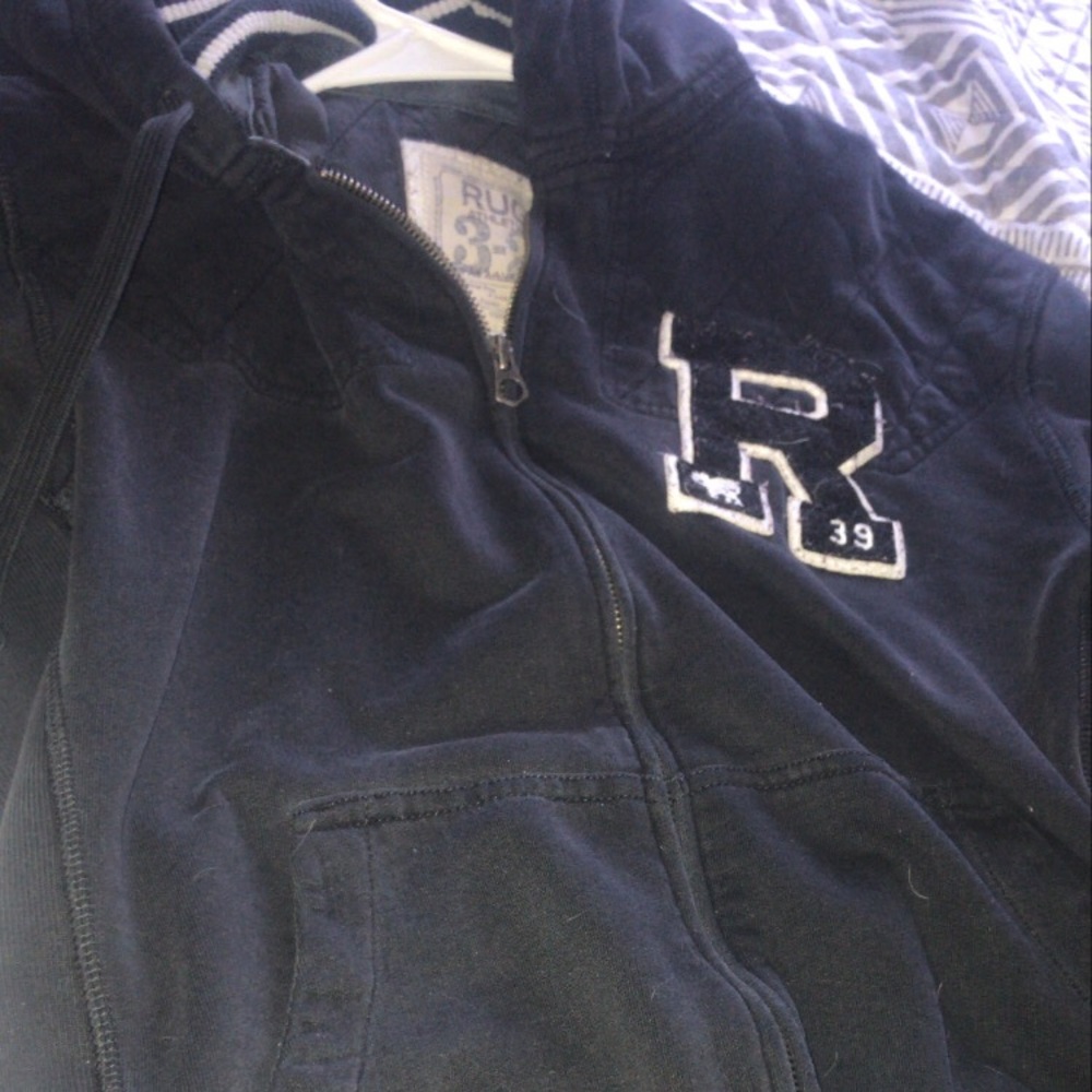 Black and white zip up hoodie